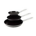 3 Piece Skillet Set w/ Stainless Steel Handle